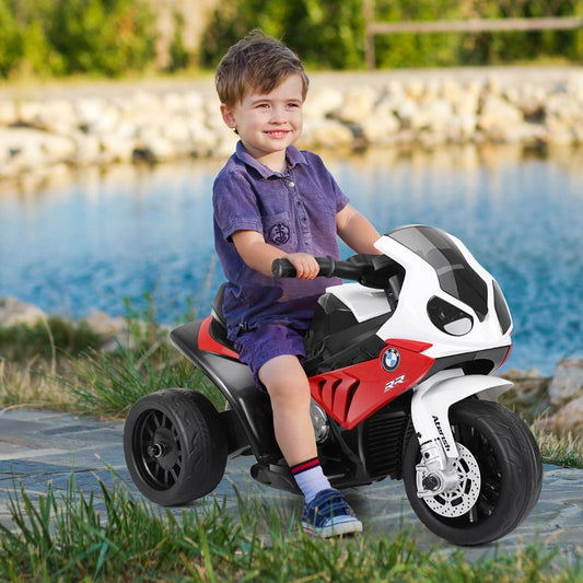 Moto Electrique Pour Enfants À 3 Roues Avec Phare Lumineux Musiques 6 V / 4Ah 2,5 Km/H Pour Garçons Et Filles 18-36 Mois Bleu/Noir/Rouge