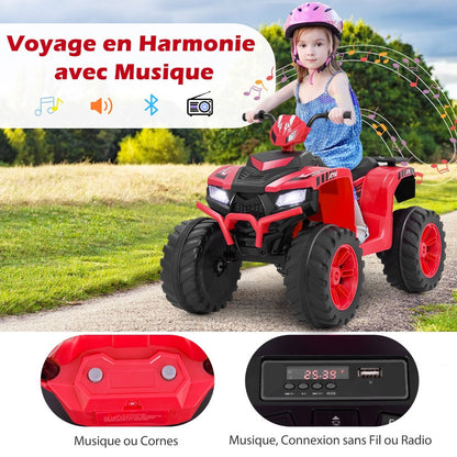 24V Voiture Électrique Enfant Avec Musique & Lumières LED Vitesse 2,8/5 Km/H Charge 35Kg Pour 3-8 Ans Noir/Rose/Bleu/Rouge