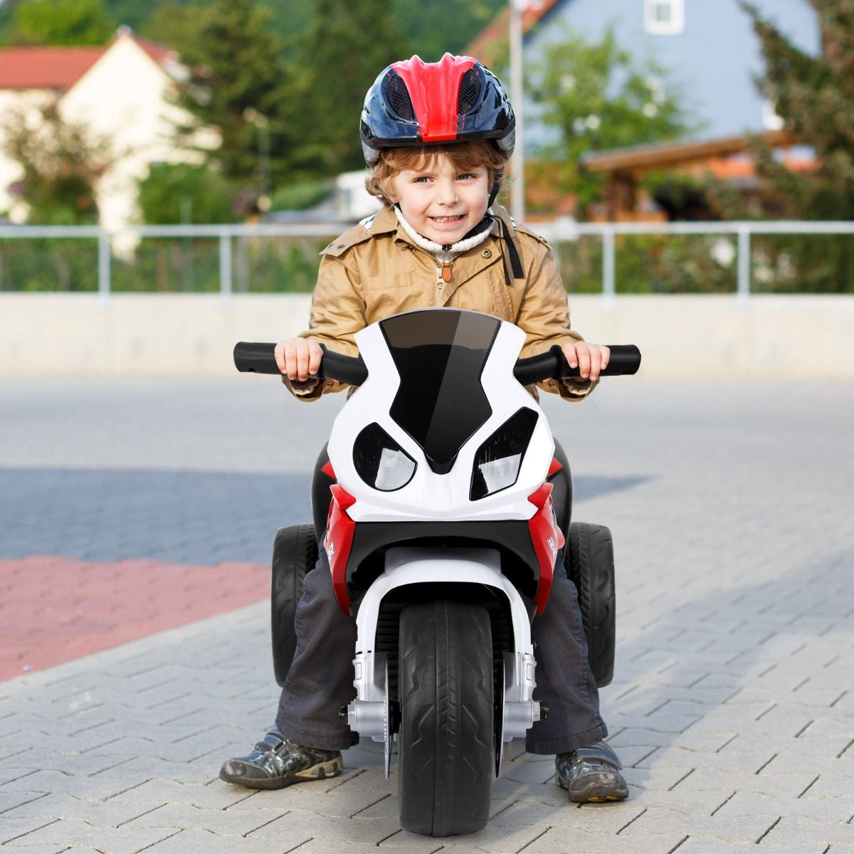 Moto Electrique Pour Enfants À 3 Roues Avec Phare Lumineux Musiques 6 V / 4Ah 2,5 Km/H Pour Garçons Et Filles 18-36 Mois Bleu/Noir/Rouge