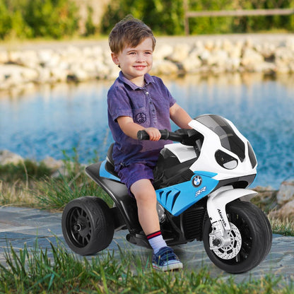 Moto Electrique Pour Enfants À 3 Roues Avec Phare Lumineux Musiques 6 V / 4Ah 2,5 Km/H Pour Garçons Et Filles 18-36 Mois Bleu/Noir/Rouge