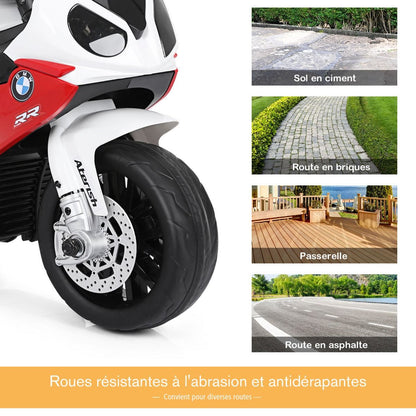 Moto Electrique Pour Enfants À 3 Roues Avec Phare Lumineux Musiques 6 V / 4Ah 2,5 Km/H Pour Garçons Et Filles 18-36 Mois Bleu/Noir/Rouge