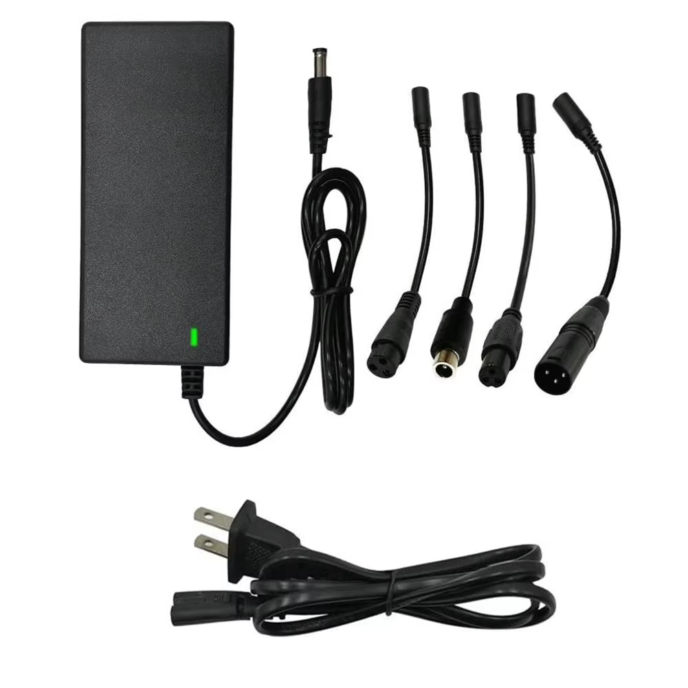 1Pcs Power Adapter AC 100-240V Black DC 42V 2A Electric Scooter Power Adapter Charger US/ EU/ UK Plug for 24-36V Lithium Battery